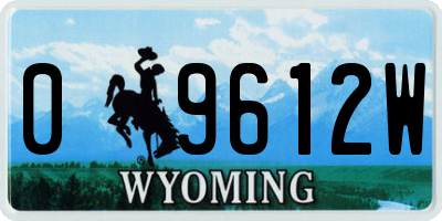 WY license plate 09612W