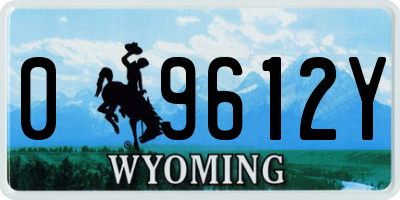 WY license plate 09612Y