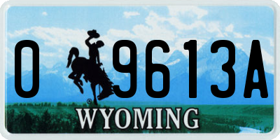 WY license plate 09613A
