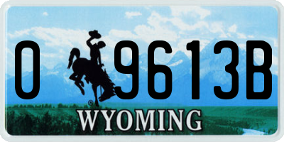 WY license plate 09613B
