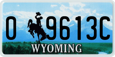 WY license plate 09613C