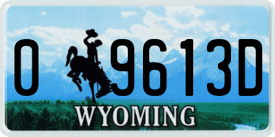 WY license plate 09613D