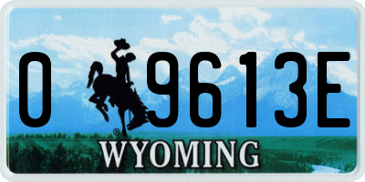 WY license plate 09613E