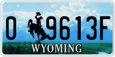WY license plate 09613F