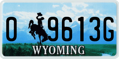 WY license plate 09613G