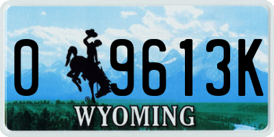 WY license plate 09613K