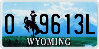 WY license plate 09613L