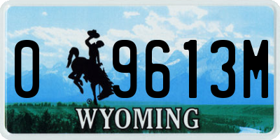 WY license plate 09613M
