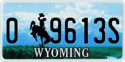WY license plate 09613S