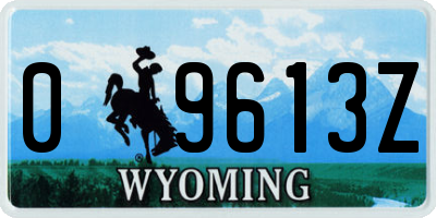 WY license plate 09613Z