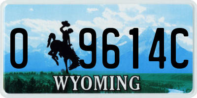 WY license plate 09614C