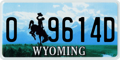 WY license plate 09614D