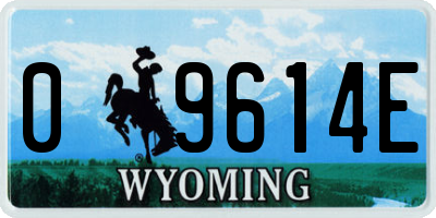 WY license plate 09614E