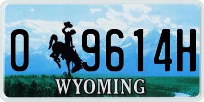 WY license plate 09614H