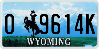 WY license plate 09614K