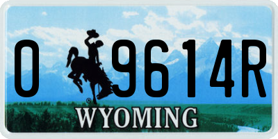 WY license plate 09614R