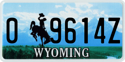 WY license plate 09614Z