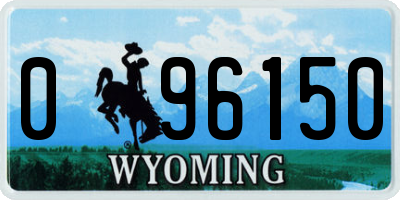 WY license plate 096150