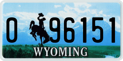 WY license plate 096151