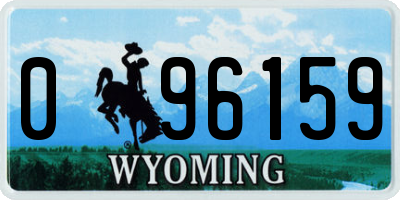 WY license plate 096159