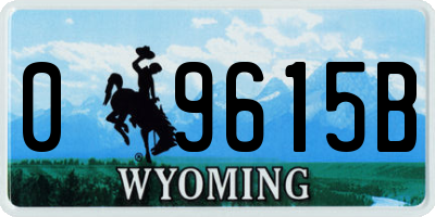 WY license plate 09615B