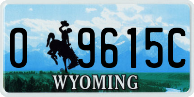 WY license plate 09615C