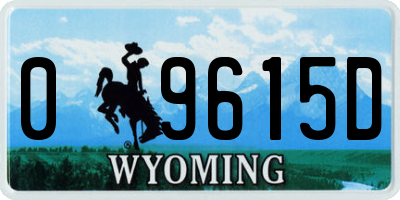 WY license plate 09615D