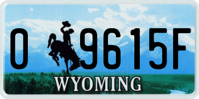 WY license plate 09615F