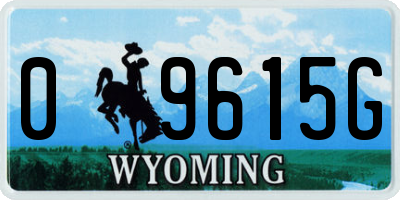 WY license plate 09615G