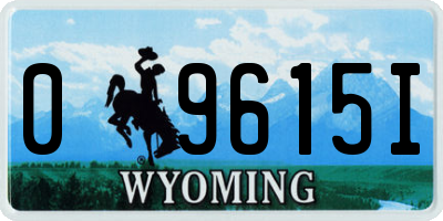 WY license plate 09615I