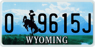 WY license plate 09615J