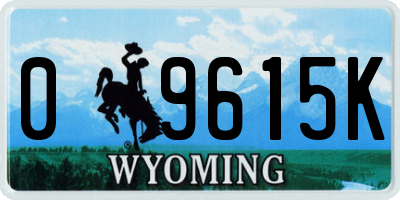 WY license plate 09615K