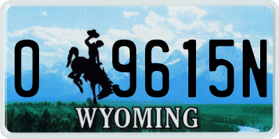 WY license plate 09615N