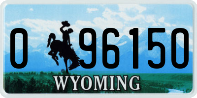 WY license plate 09615O