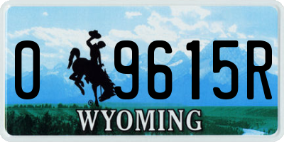 WY license plate 09615R