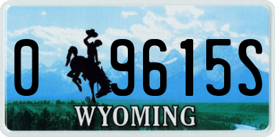 WY license plate 09615S