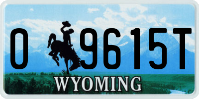 WY license plate 09615T