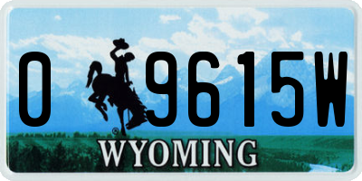 WY license plate 09615W