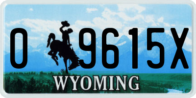 WY license plate 09615X
