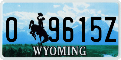 WY license plate 09615Z