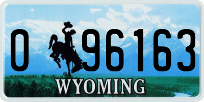 WY license plate 096163