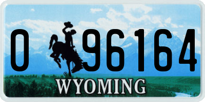 WY license plate 096164