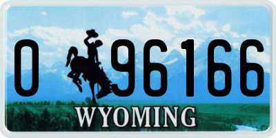 WY license plate 096166