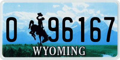 WY license plate 096167