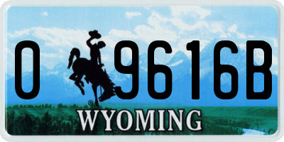 WY license plate 09616B