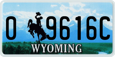 WY license plate 09616C