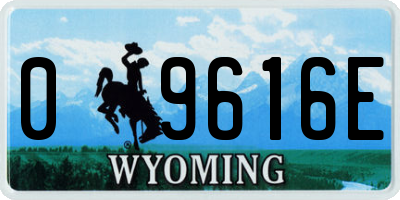 WY license plate 09616E
