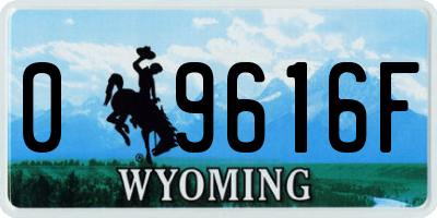 WY license plate 09616F