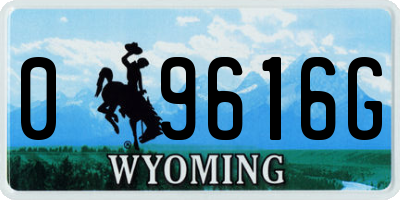 WY license plate 09616G