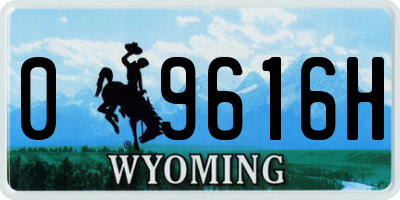 WY license plate 09616H